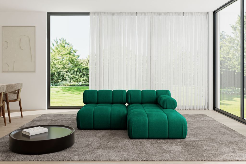 ALTDECOR Modulares Sofa Ecksofa in L-Form - Razon-L1 - 190x160x70 cm Dunkelgrün Corner modular Sofa Eckcouch Couch Wohnlandschaft Cauchsofa Polste...