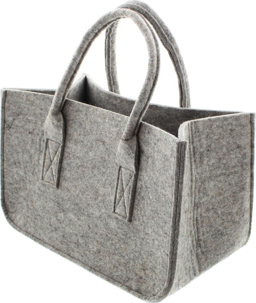 Filztasche grau Henkel – große Einkaufstasche Produktbild 