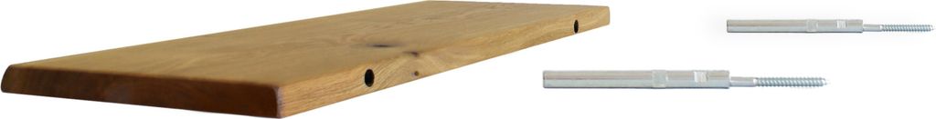 1x Schweberegal LIVE EDGE - Regal Wand Naturkante - Wandregal Holz mit unsichtbarer Halterung - Holzbrett Schweberegal - Bücherregal Wand mit Bohr...