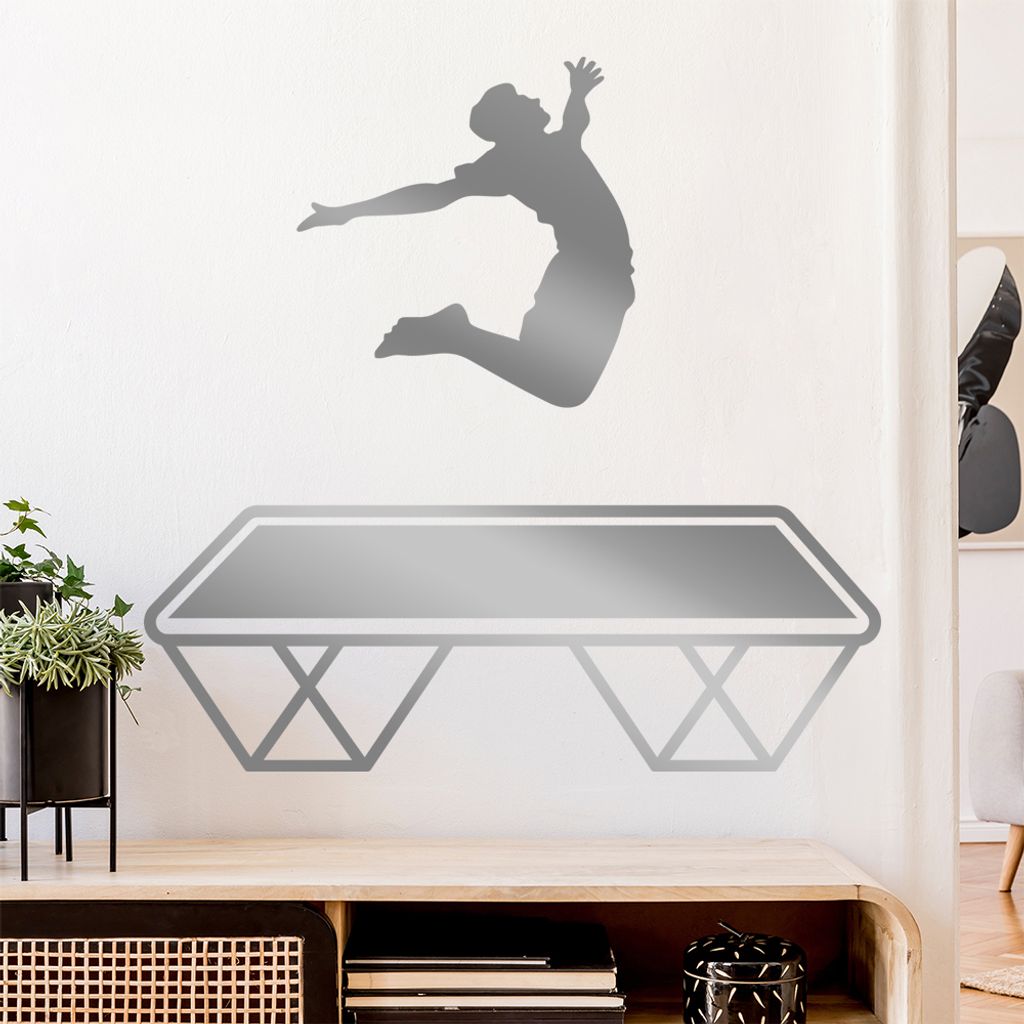 Trampolin Springen Figur Wandtattoo Wandaufkleber Wall Sticker - Dekoration, Küche, Wohnzimmer, Schlafzimmer, Badezimmer