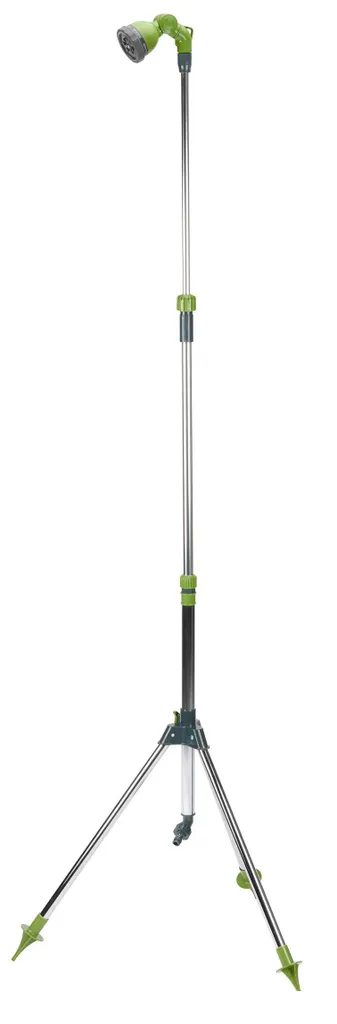 Douche de jardin sur trépied réglable 160-220 cm avec 5 modes de jet