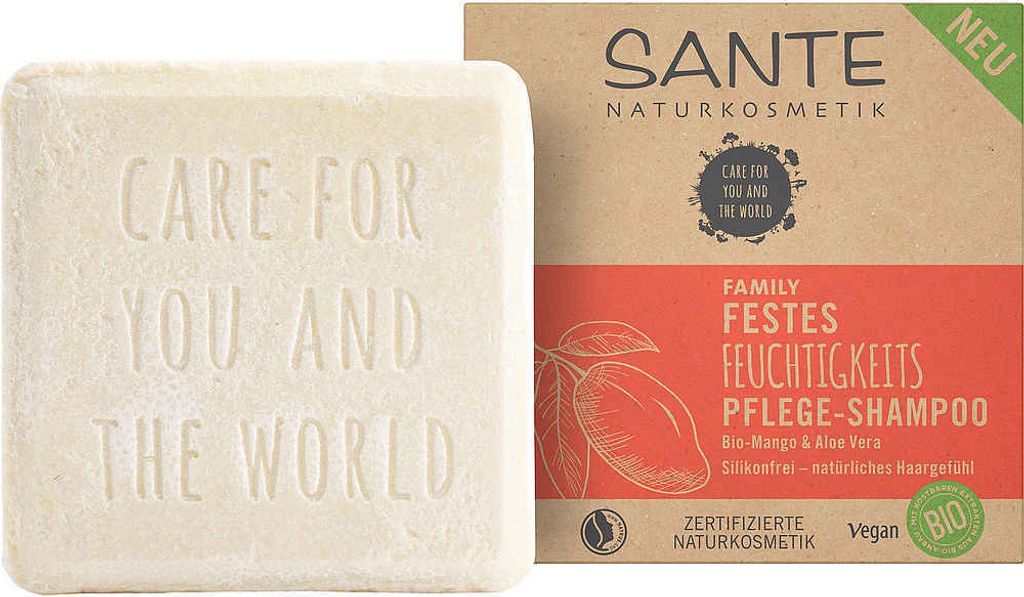 Sante Naturkosmetik Family Festes Feuchtigkeits Pflege-Shampoo Bio 60g