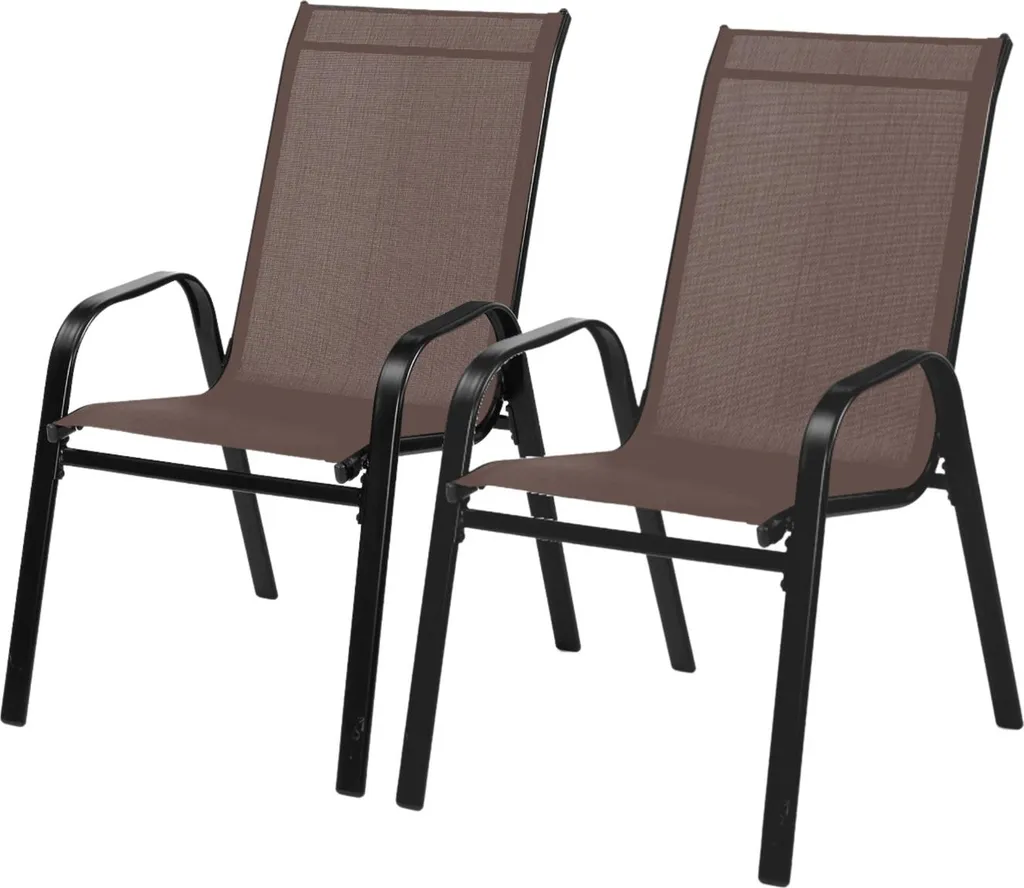 Chaise de jardin BELLA marron lot de 2 durable et facile à entretenir