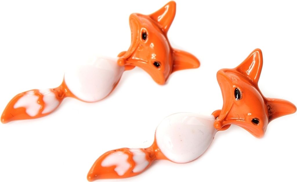 3D Fuchs Fox Ohrstecker Ohrringe Orange Produktbild 