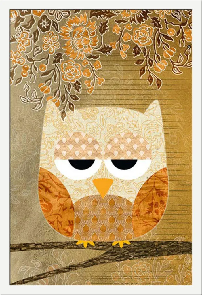 Poster Sweet Owl per Cameretta - Cornice Bianca Shinsuke® Sicura