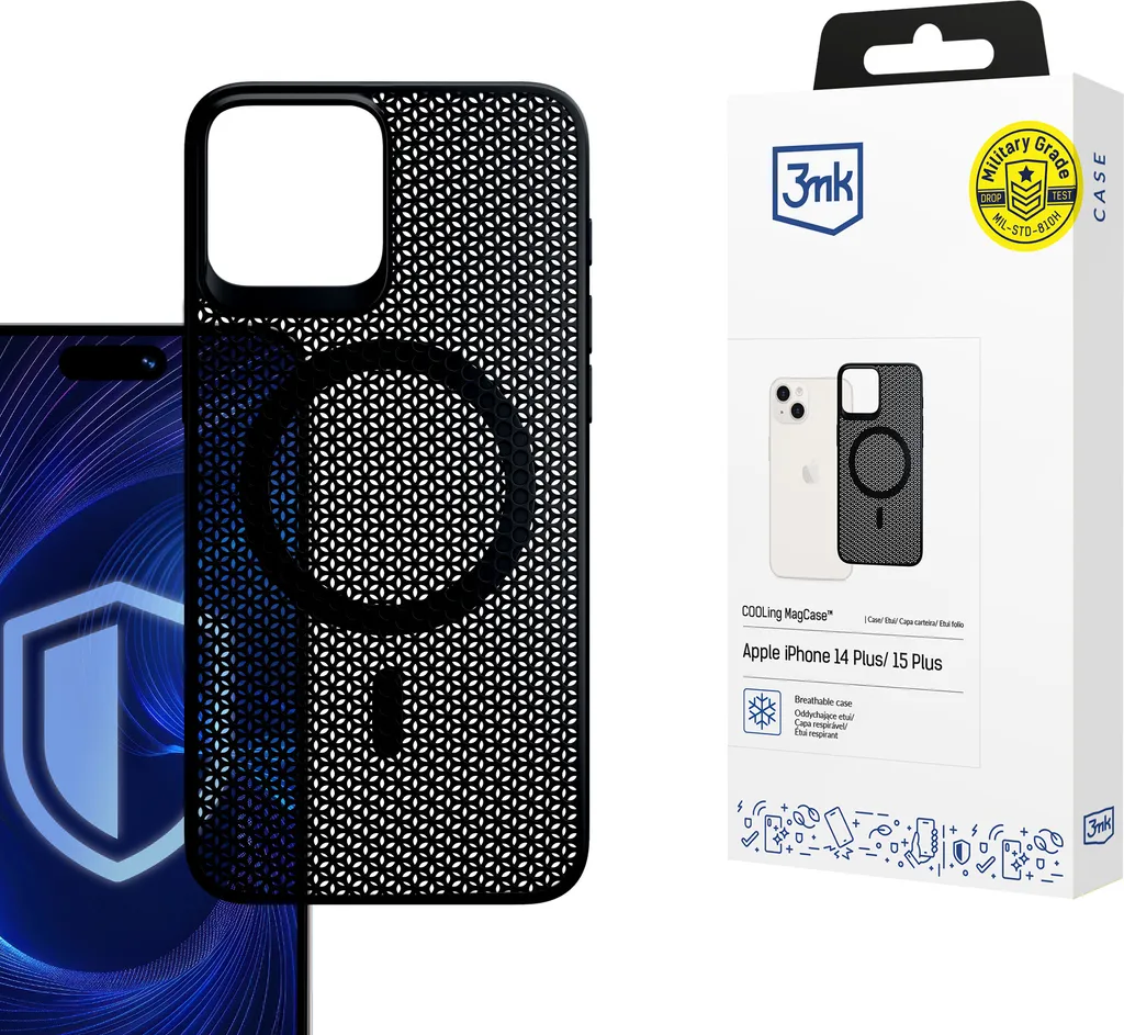 Cover Gaming iPhone 15 Plus 14 Plus - 3mk COOLing MagCase Nera