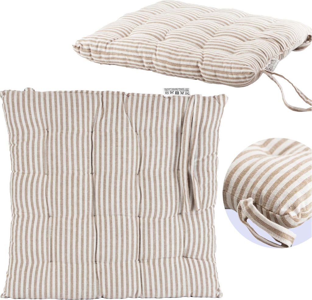 Coussin de chaise avec sangles 40x40 cm Terrasse de jardin Image du produit 