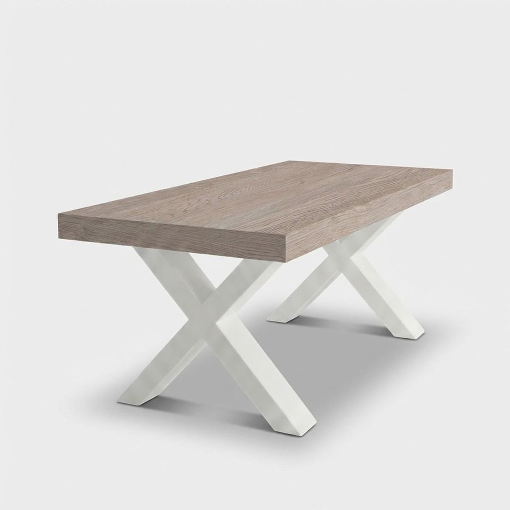 Ausziehbarer Esstisch aus Holz für 12 Personen 180/280x90 Arezzo - Grau