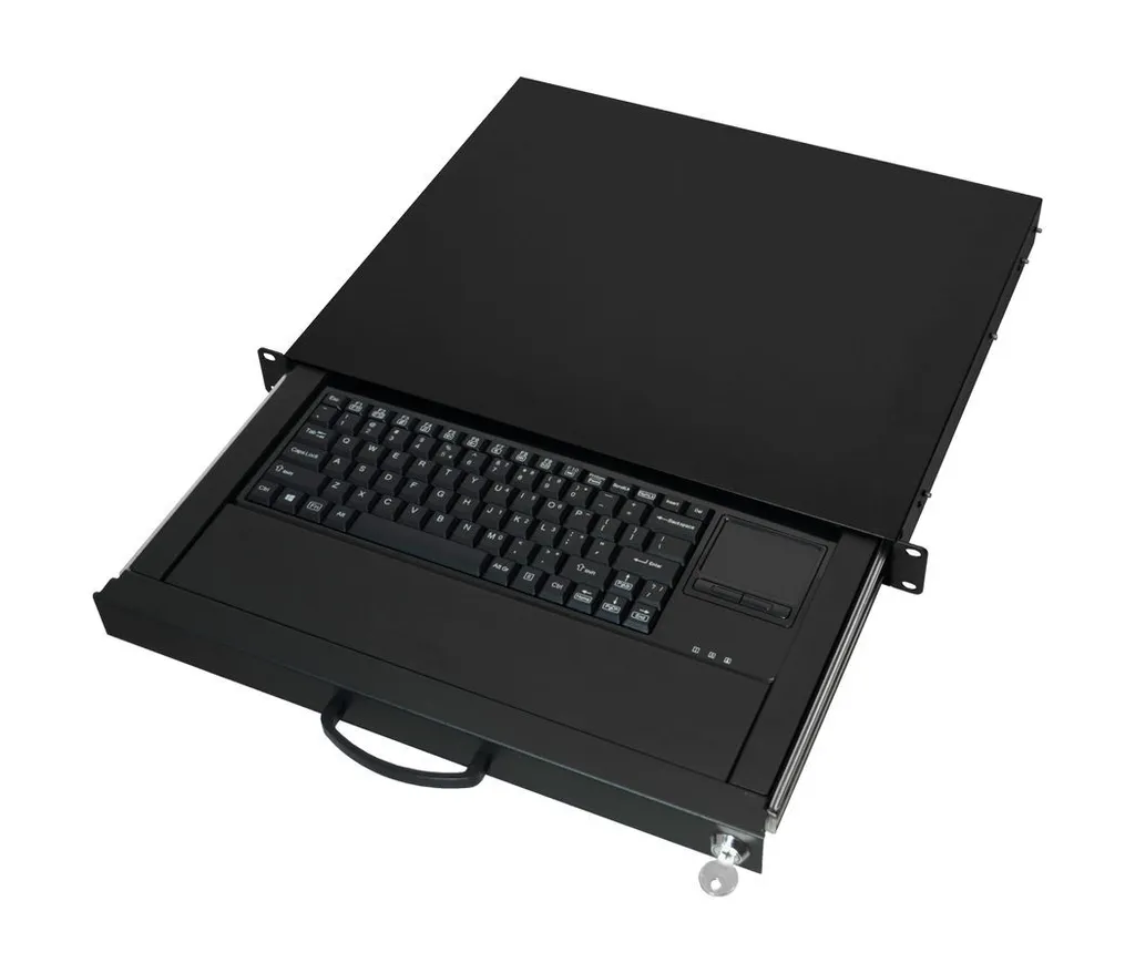 Clavier rackable 1U noir pour armoire 19 pouces : gain de place USB