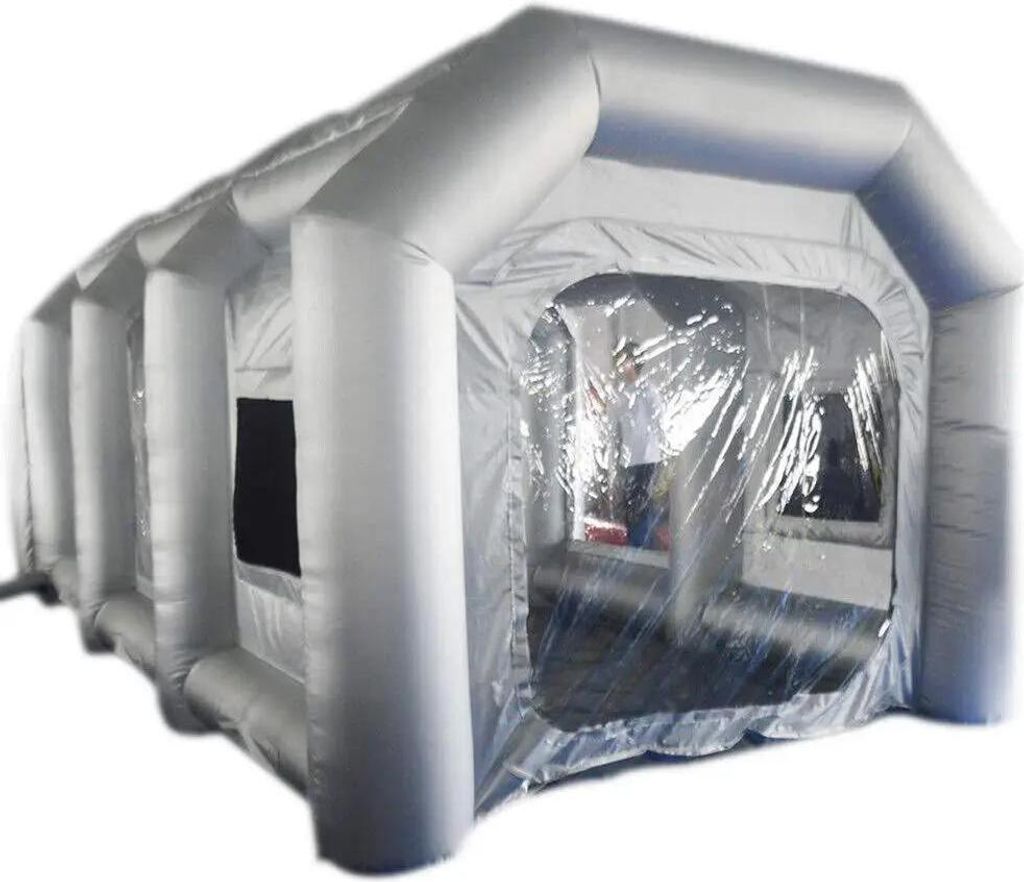 Aufblasbare Lackierkabine/Spritzkabine - 4×2,5×2,2 m - Luftfiltersystem - Transparente Fenster - Schneller Aufbau - Oxfordgewebe & PVC - Grün