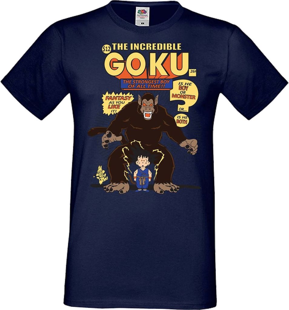 Herren T-Shirt Anime Manga Dragon Anime Manga Ball Z 16 Giant Ape, Man L / Dunkelblau