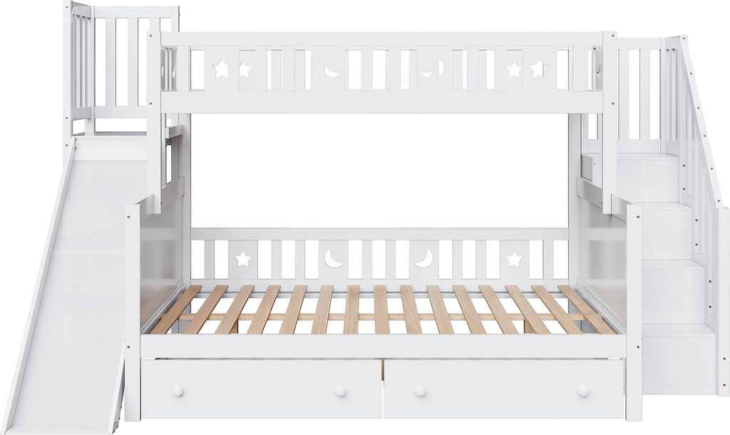 Flieks Etagenbett mit Rutsche, Kinderbett 90x200/140x200cm Produktbild 