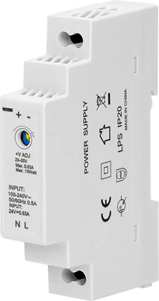 Alimentation 24VDC 0,63A Ultra Compacte 15W pour Tableau Électrique DIN