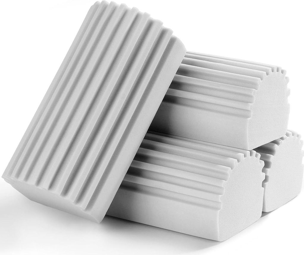 4er-Pack Feuchtstaubwedelschwamm, Schwamm-Reinigungsbürste, Staubwedel für die Reinigung von Jalousien, Glas, Sockelleisten, Lüftungsschlitzen, ...
