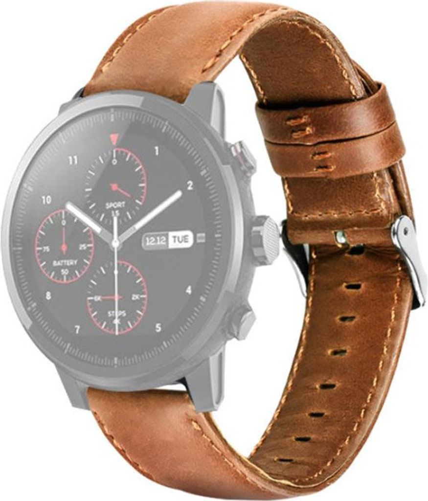 Strap-it Xiaomi Amazfit Stratos Armband Leder (Braun)