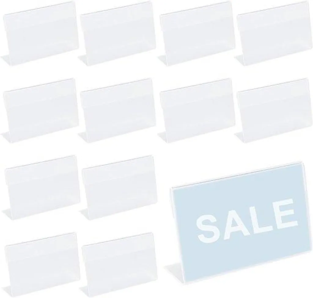 Porte-étiquettes verticaux acrylique transparent - Lot de 30 pièces