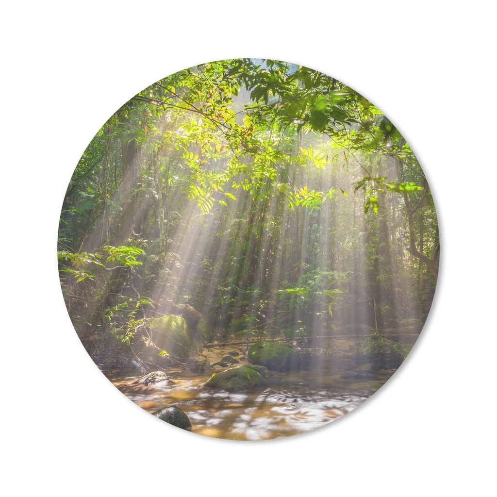 MuchoWow Mauspad Mousepad Sonnenstrahlen durch Laub 30x30 cm - Mousepads - Maus Mat - Pad - Mausunterlage - Tischunterlage - Schreibtischmatten