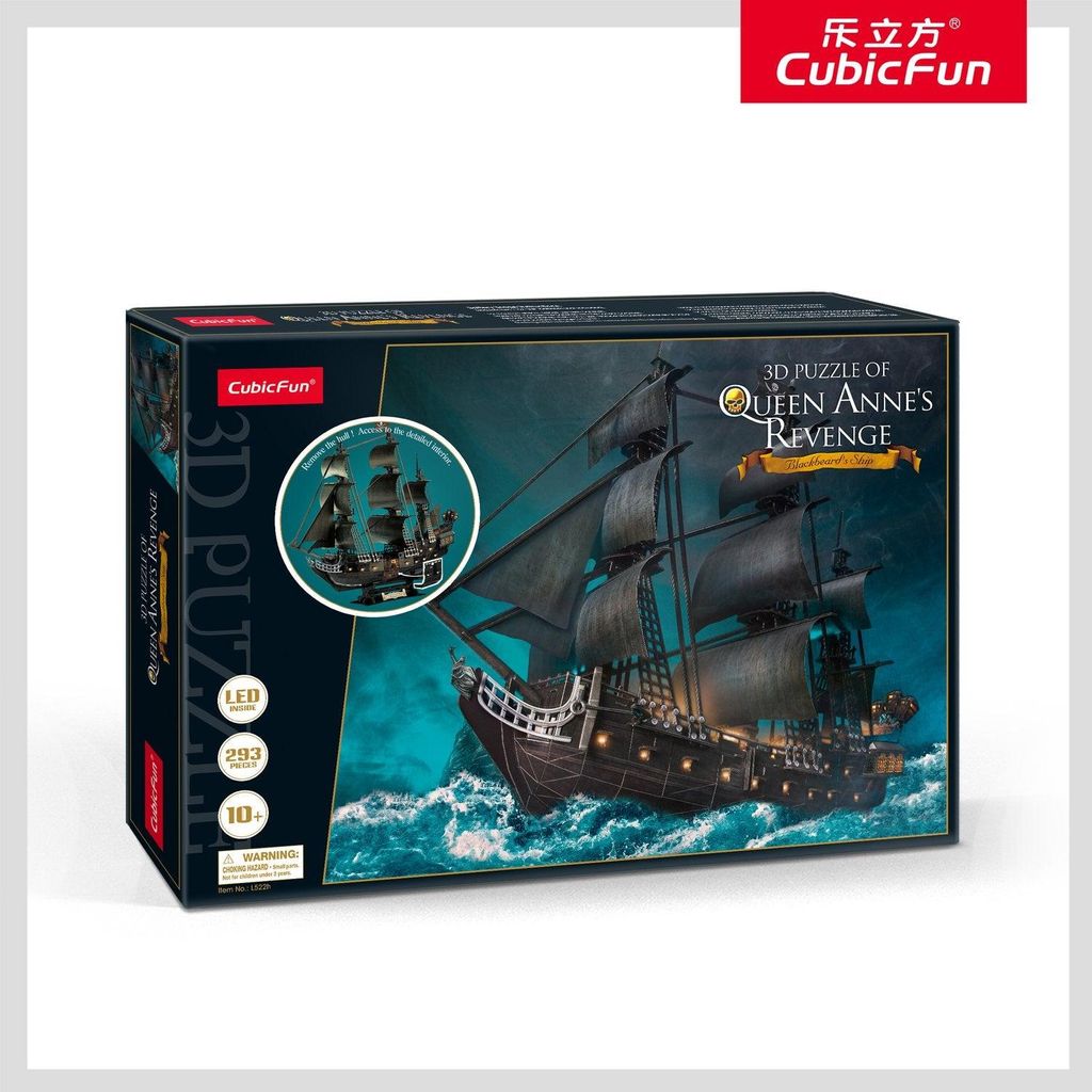 3D-Puzzle mit LED-Beleuchtung, Queen Anne's Revenge-Design