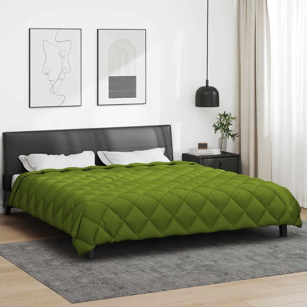 Couette Microfibre verte 200x220cm Épaisse - Spécial Hiver - 2