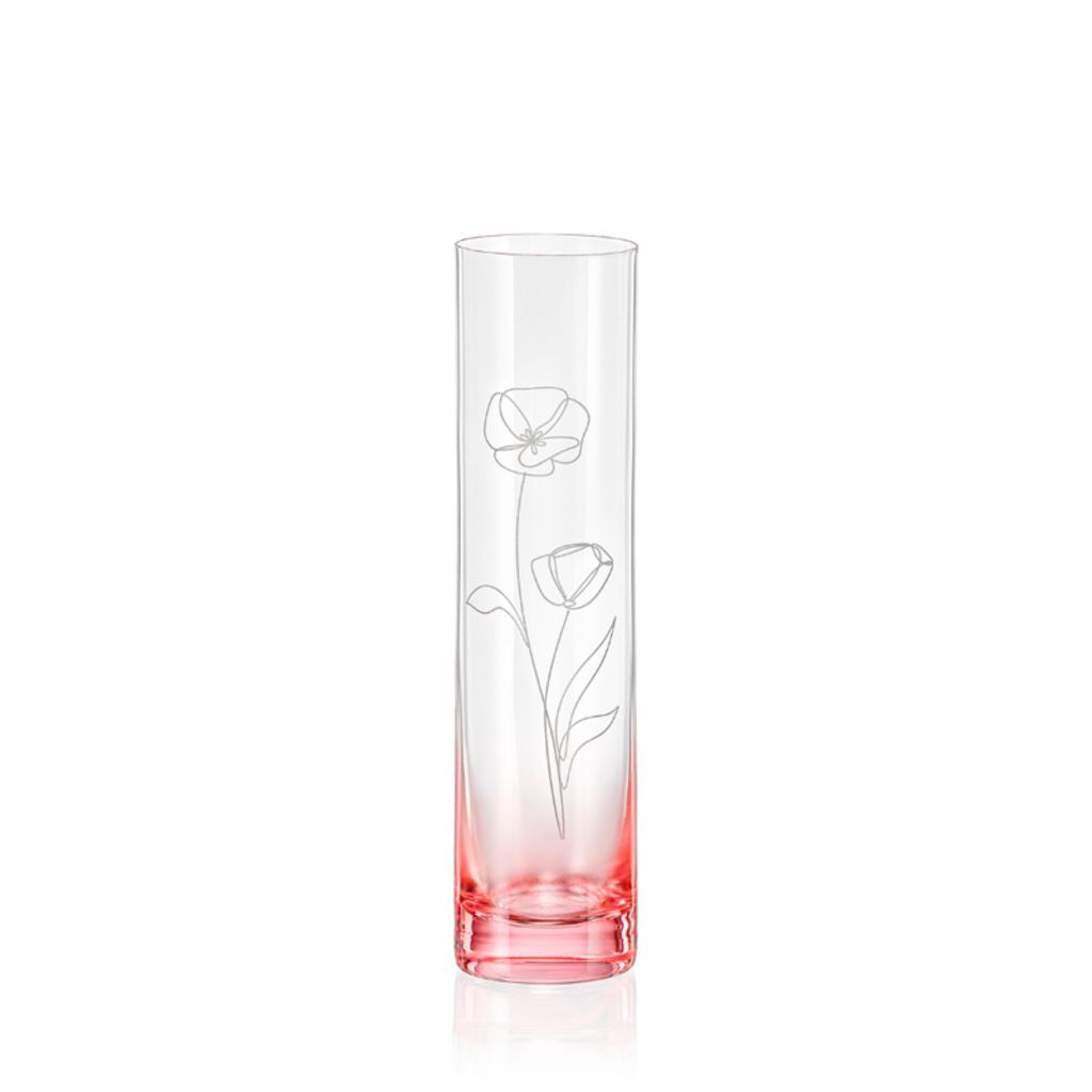 Vase Dekovase Kristallvase Spring rose Blumen Gravur K0801 Kristallglas 240 mm Bohemia Crystalex