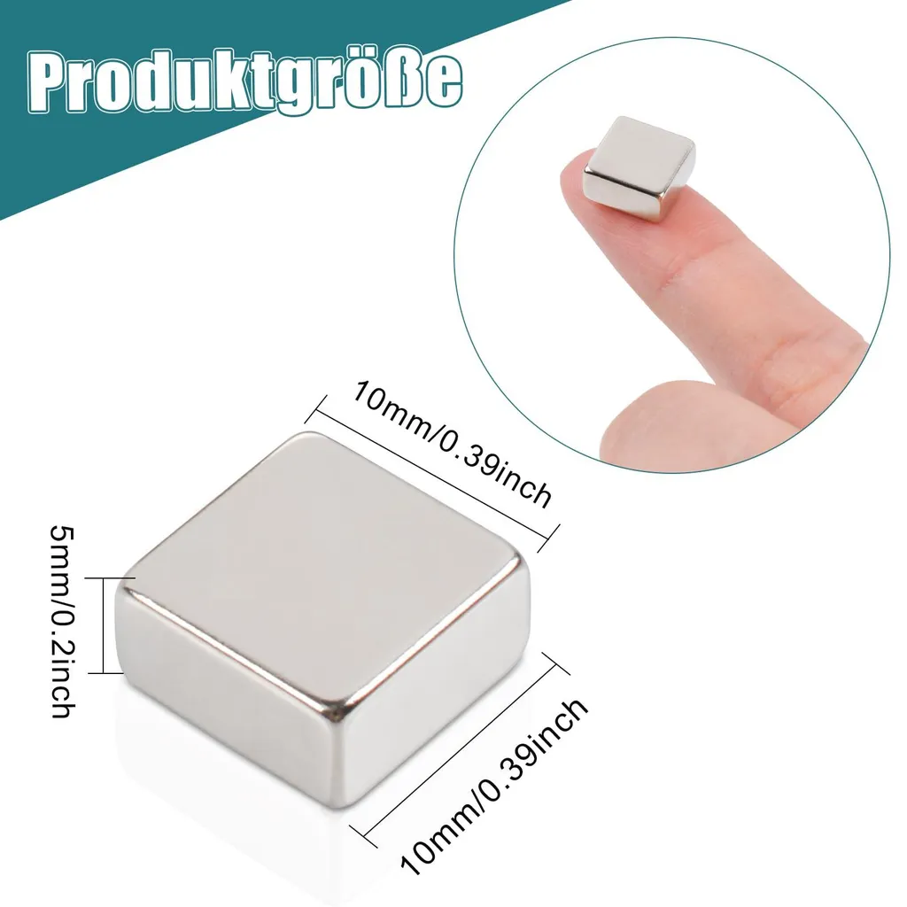 20 Mini Aimants Néodyme 10x10x5 mm : Solution Fixation Forte et Fine - 2
