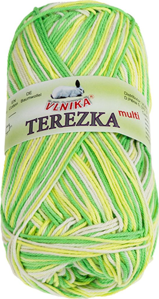 Garn TEREZKA multi - 50g / 155 m - Weiß,Gelb,Grün