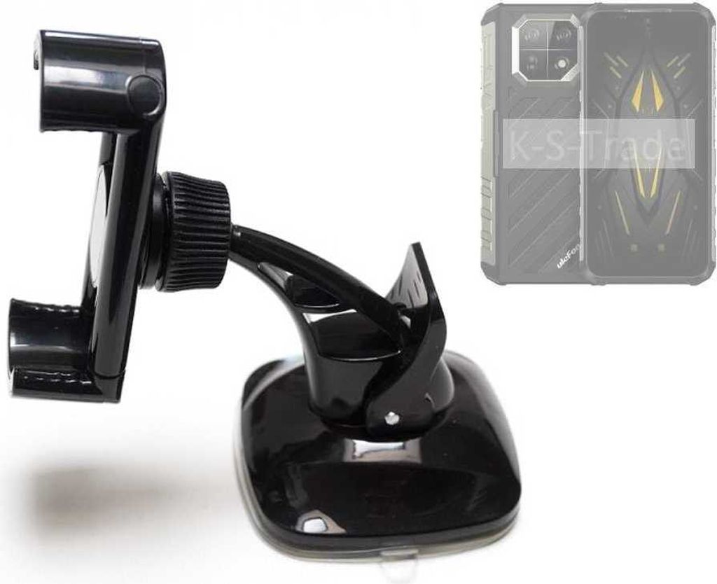 K-S-Trade kompakte Handy-Halterung Windschutzscheibe kompatibel mit Ulefone Armor 22 Armaturenbrett schwarz Autohalterung KFZ Halter