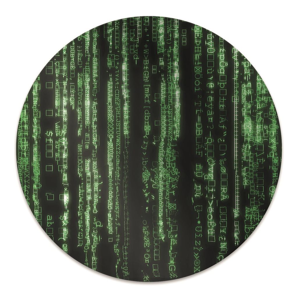 Rundmatte - Stuhlunterlage Bürostuhlunterlage - Rund Ø 100 cm - Bodenmatte - Fußmatte - Digitale Zeichenfolge