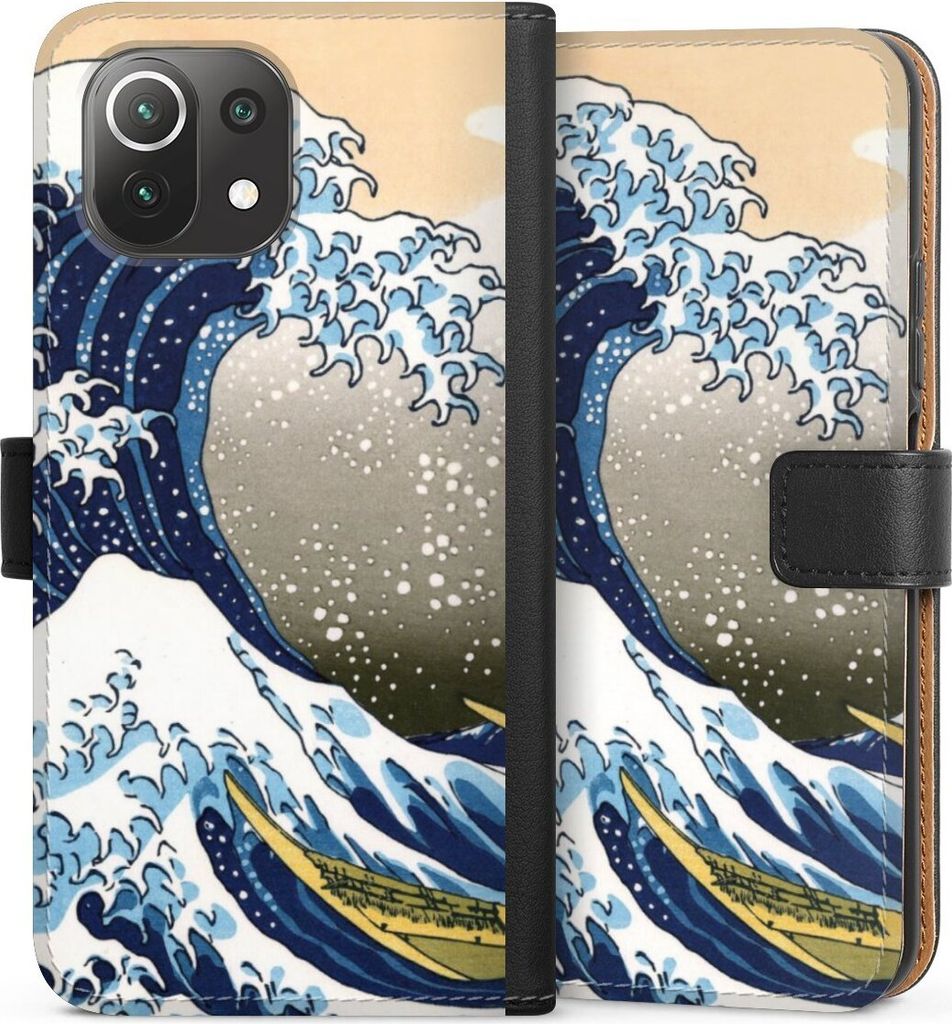 DeinDesign Klapphülle für Xiaomi Mi 11 Lite 5G NE Handytasche Lederhülle Tasche Katsushika Hokusai Kunst Die große Welle vor Kanagawa