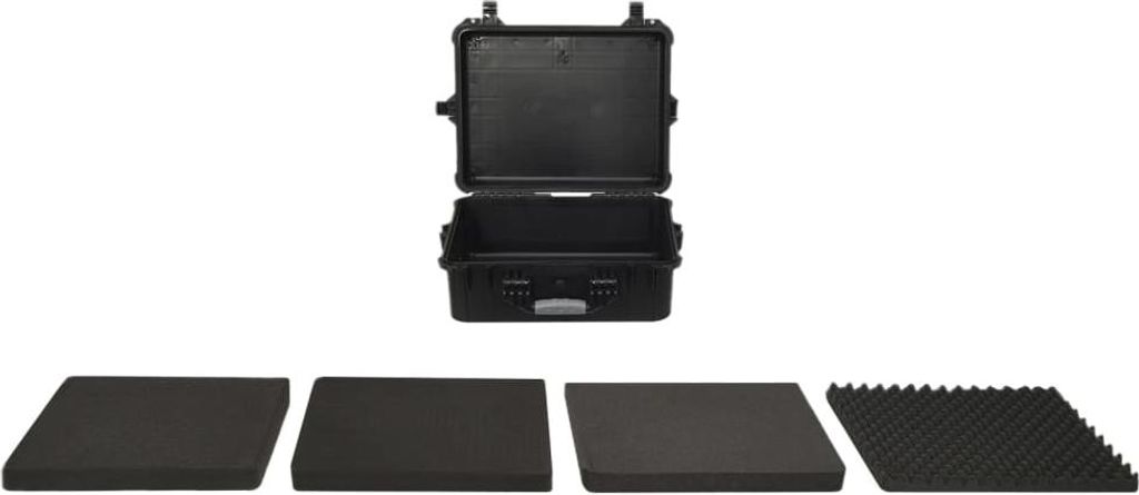 vidaXL Flugkoffer Tragbar Schwarz 55x43x21 cm PP