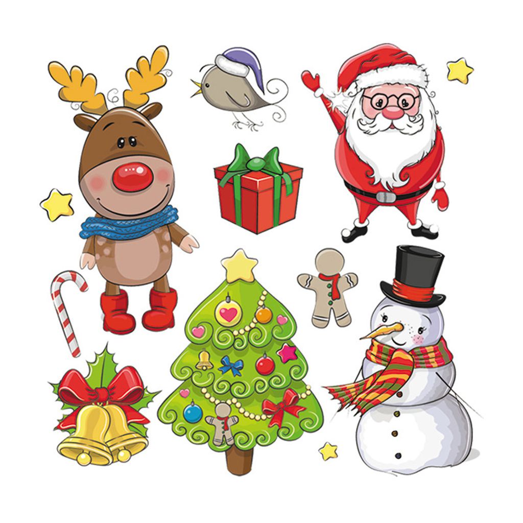 Weihnachts-Transfer-Aufnäher, Cartoon-Weihnachtsmann, Elch, Schneemann, Aufbügelapplikation, Dekoration, schöne Kleidungsapplikation, Wärmeübe...