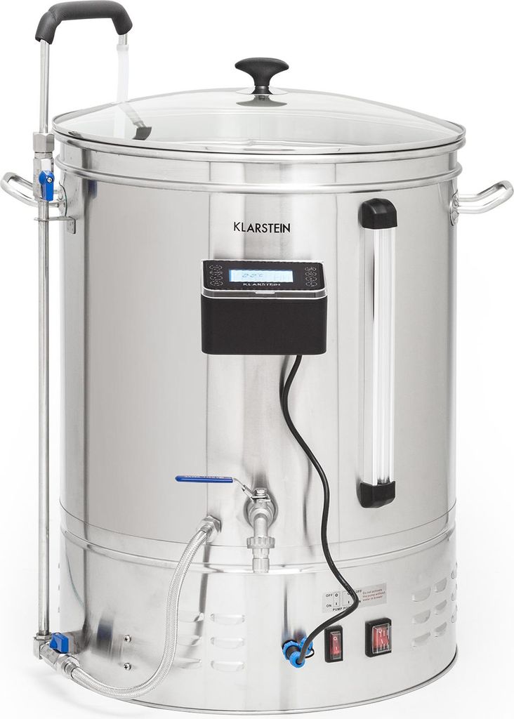 Klarstein Bierbrauset zum Selber Brauen, Edelstahl-Bierbrauset, 65L Bierbrauanlage, Maischekessel Beer Brewing Kit für Anfänger, App-Steuerung, A...