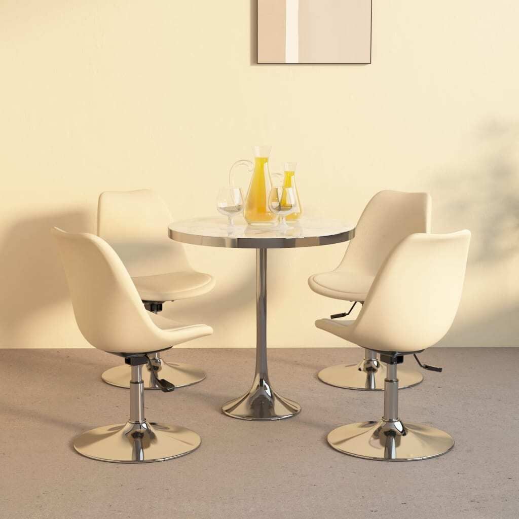 Esszimmerstühle 4 Stk. Drehbar Creme Stoff , Esszimmerstühle Design 2024