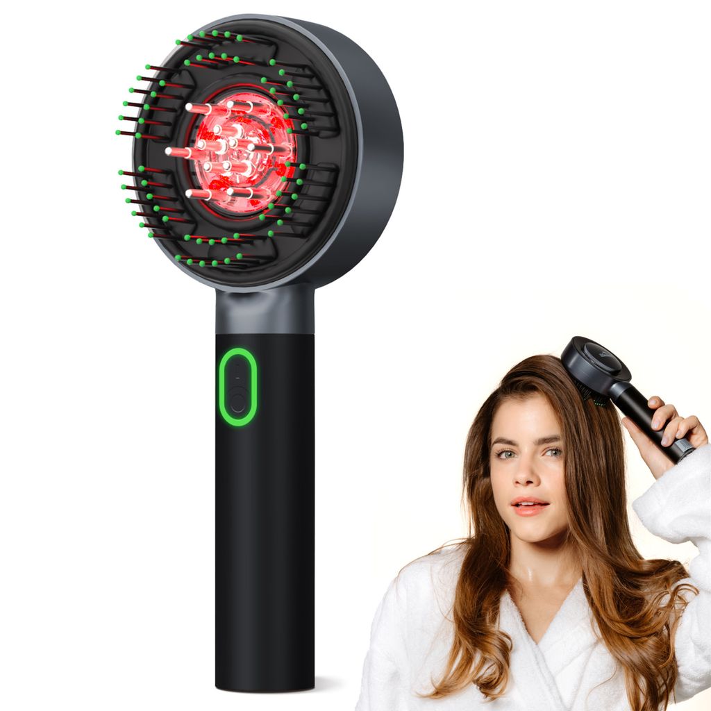 Massagegerät MIO KM-067 Grau 3D-Kopfmassage mit Rotlicht + Ölanwendung