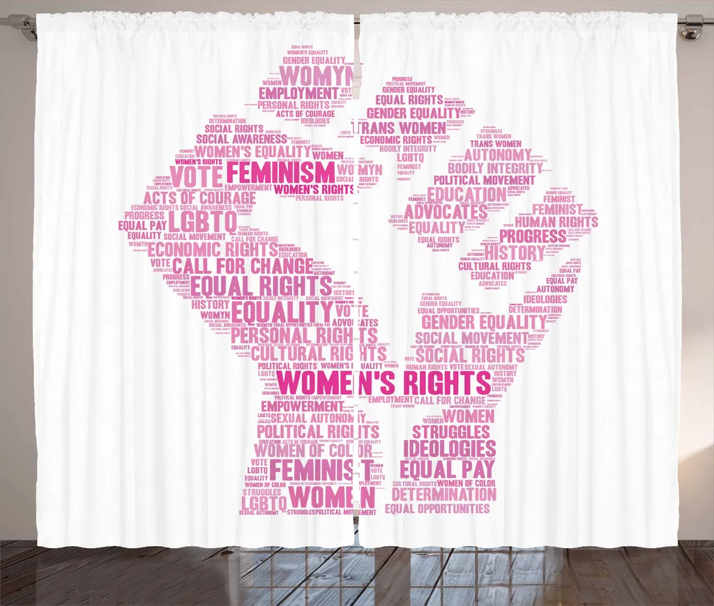 Tenda Soggiorno Bianco Rosa ABAKUHAUS - Design Femminista Moderno