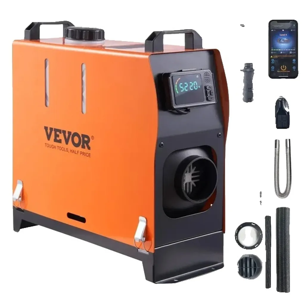 Chauffage Diesel à Air 8kW Bluetooth pour Van et Camping-Car avec Écran