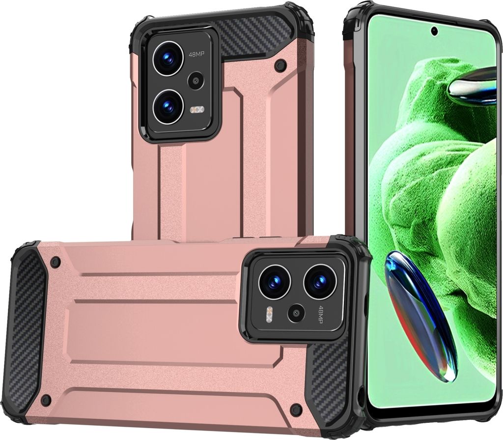 Mobigear Outdoor POCO X5 Hülle Hardcase Backcover Stoßfest - Roségold