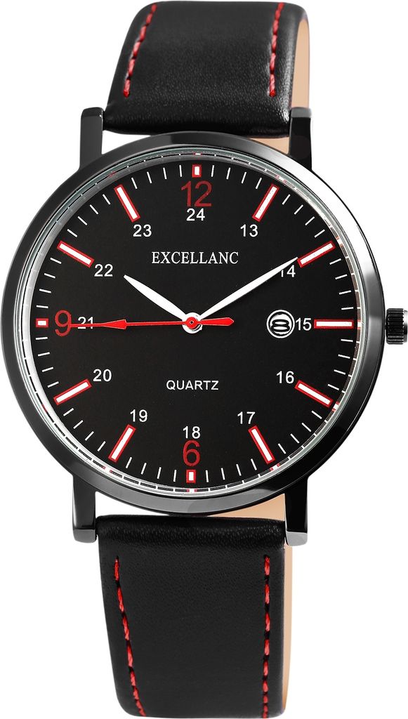 Excellanc Herren Armbanduhr – Kunstleder, Analog Quarz, Produktbild 