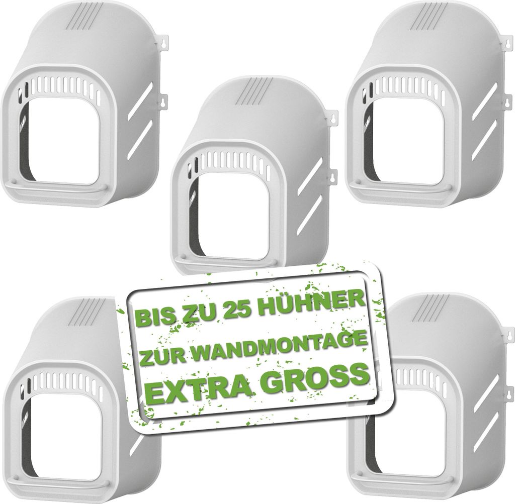 (5er Set) Basic Nest Grau-Legenest für Hühner für bis zu 5 Hühner zur Wandmontage - Hühnernest - Geflügelnest - Hühnerstall