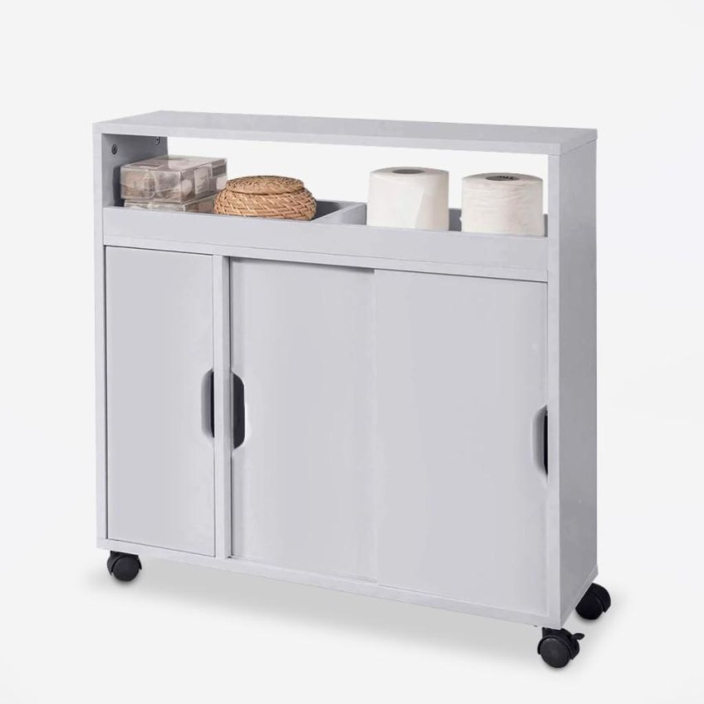 Armoire de salle de bain à roulettes, 2 portes Image du produit 