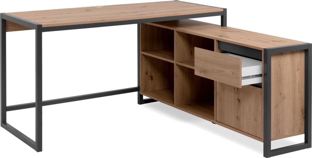 finori Denver 37A Eckschreibtisch, Nachbildung Artisan Oak Produktbild 