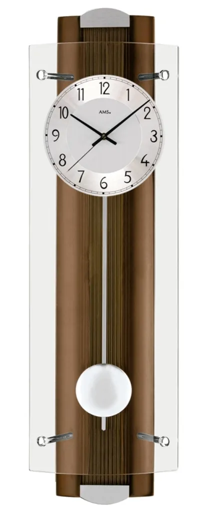Horloge murale automatique AMS 5259/1 : fini les retards en bois noyer