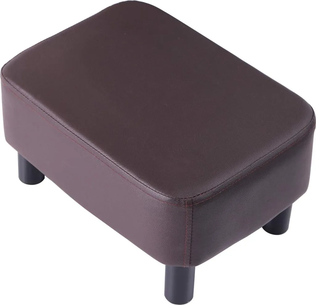Repose-pieds rectangulaire moderne 42 cm en cuir PU marron élégant