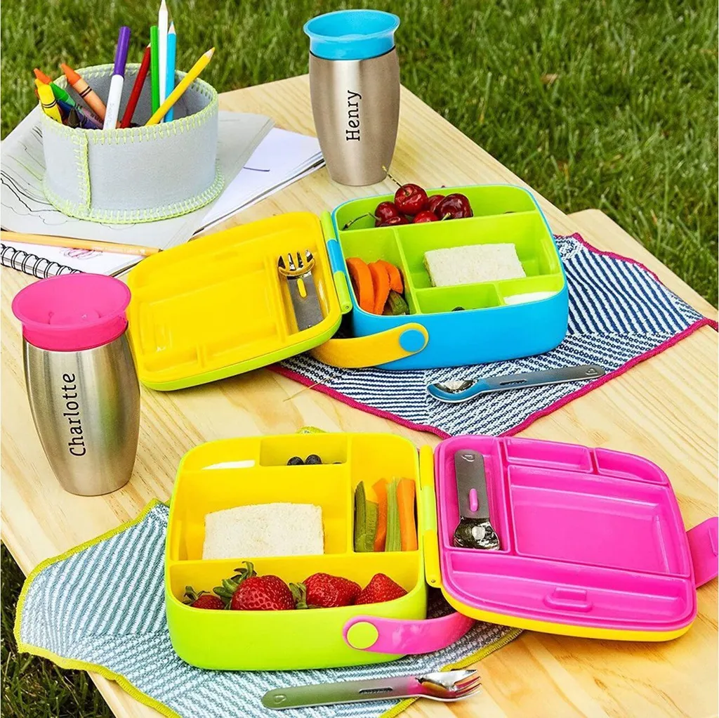 Munchkin Lunch Box Ergonomica 5 Scomparti | Kit Pranzo Completo Inox - 6