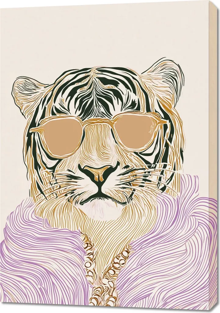 Décoration Murale Tigre Pop Art 70x100 cm - Toile Portrait d'animaux