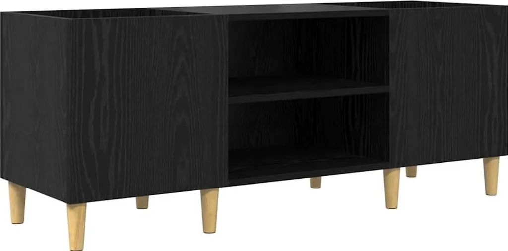 vidaXL Mobile Porta LP Rovere Nero 121x38x48 cm | Arredo Casa e Musica