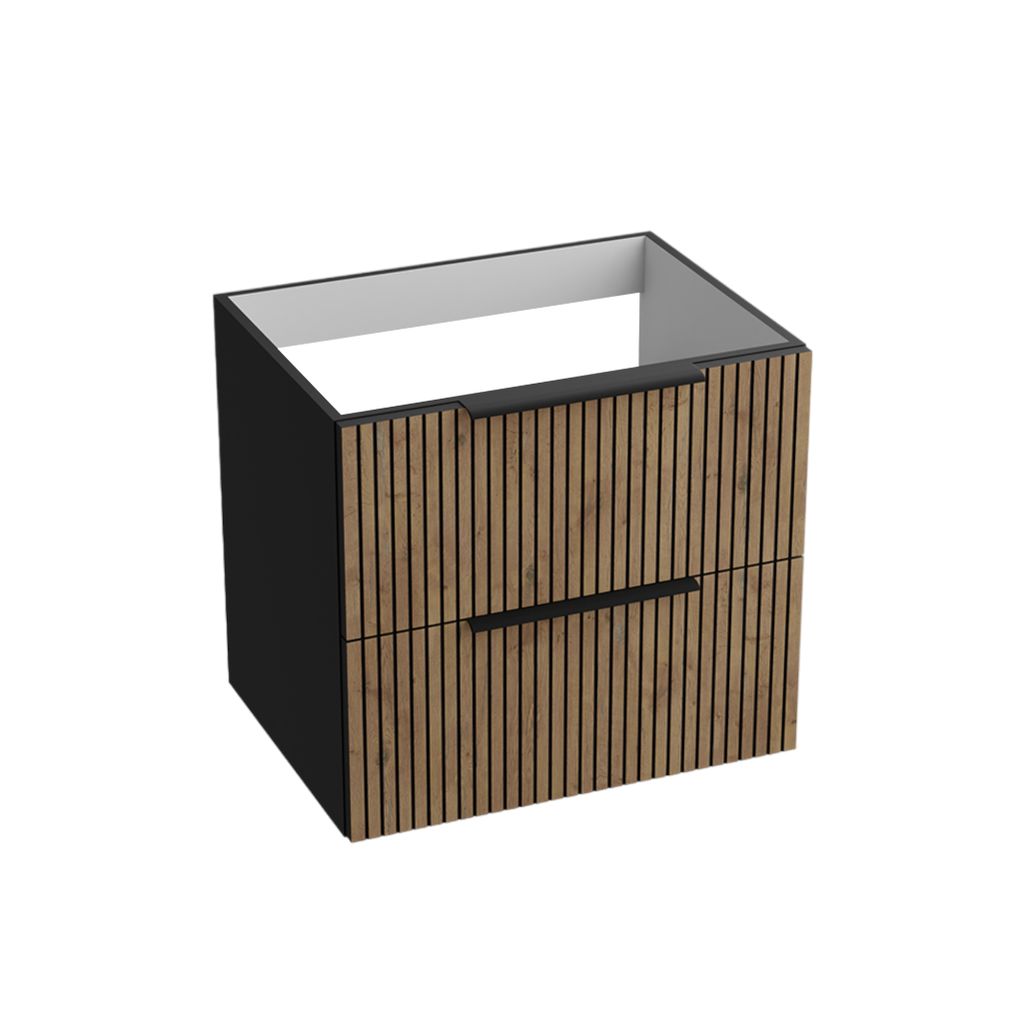 LAVITA Badezimmerschrank Oklahoma Wood/Black 600 | Hängeschrank | Badschrank | Waschtischschrank | Schrank 60cm Breit | Mehrzweckschrank | Hänges...