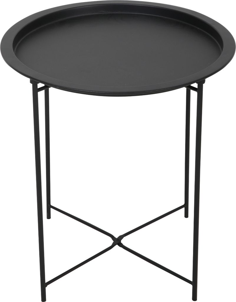 SVITA THEBE Beistelltisch Metall rund Nachttisch Couchtisch Wohnzimmertisch kleiner Beistelltisch Metalltisch Blumentisch klappbar Schwarz