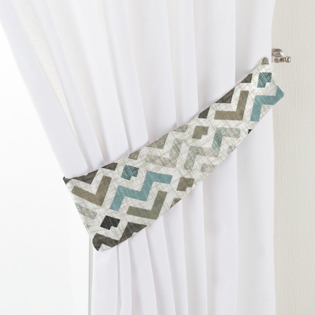 Dekoria Raffhalter Victoria, blau-beige, 12 x 70 cm
