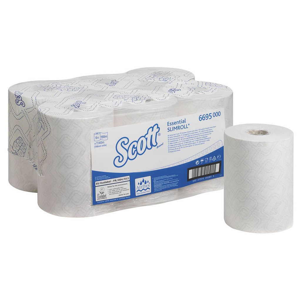 Scott 6 Handtuchrollen ESSENTIAL SLIMROLL 1-lagig